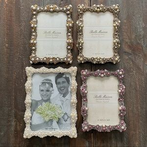 Set of 4 Jewel Stuffed Picture Frames: 1-5x7 Occasions, 3-4x6 Belle Maison